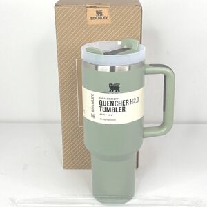 Stanley The FlowState Quencher‎ H2.0 Tumbler 40oz Sage Green Stainless Steel New